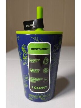 Frostbuddy Kids Leak Proof Stainless Steel Tumbler with Dinosaur Design and Glow
